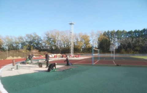 Новосибирский ГАУ обустраивает открытые площадки для волейбола и баскетбола